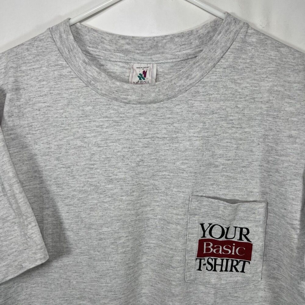 Vtg 90s Basic Cigarettes T Shirt Adult XL Gray Single Stitch National Mills USA